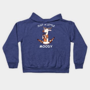 Just A Little Moody, funny cow doing yoga Kids Hoodie